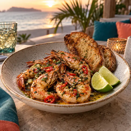 Garlic prawns