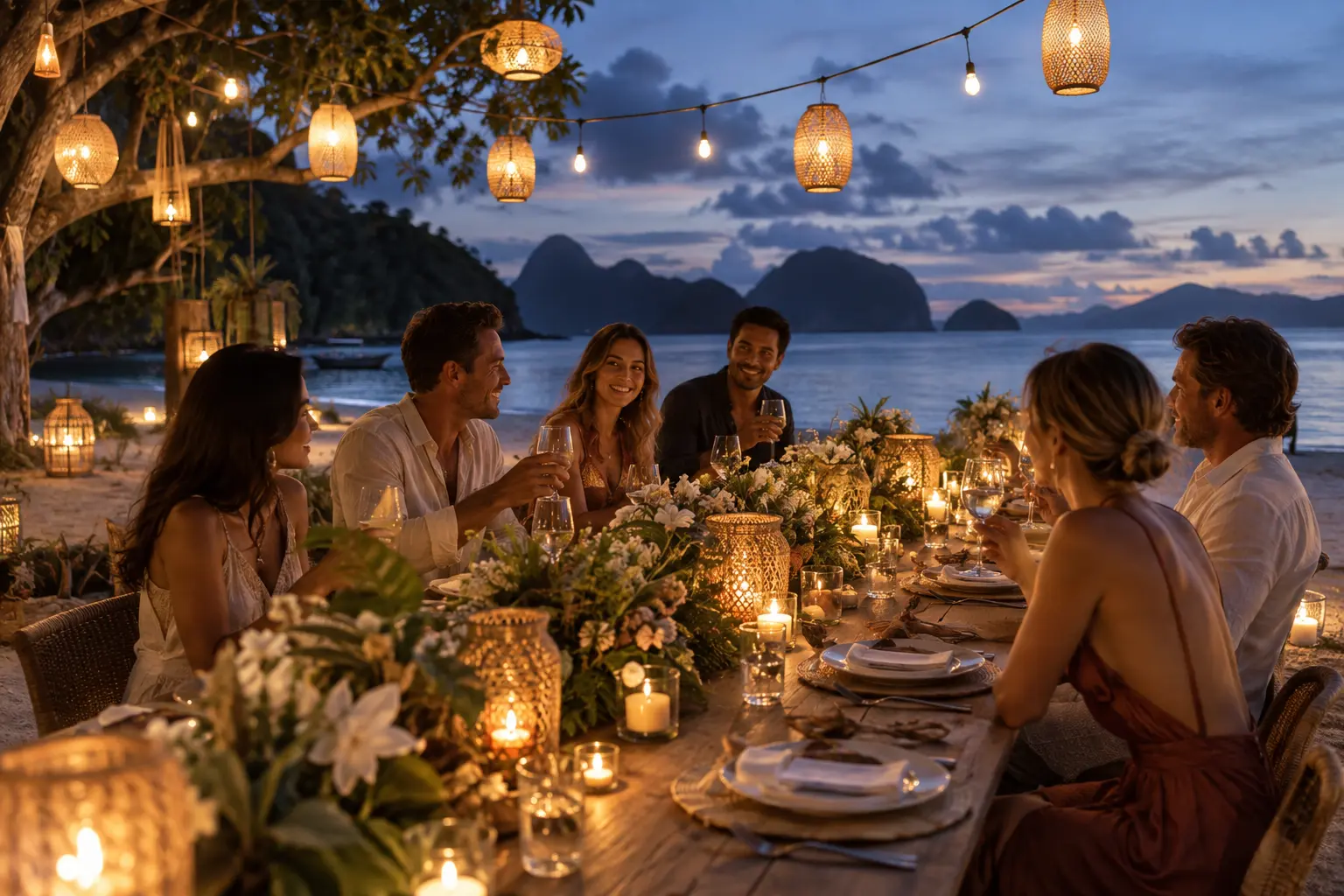 Private beach celebration